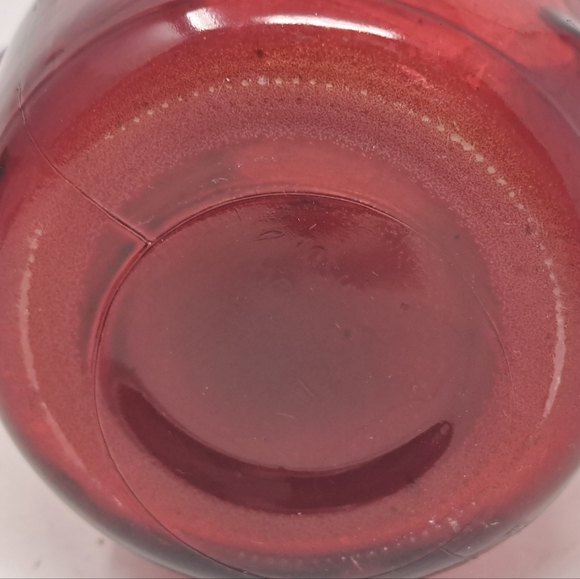 Vintage Hoosier Glass Red Bubble Texture Vase - Picture 2 of 3